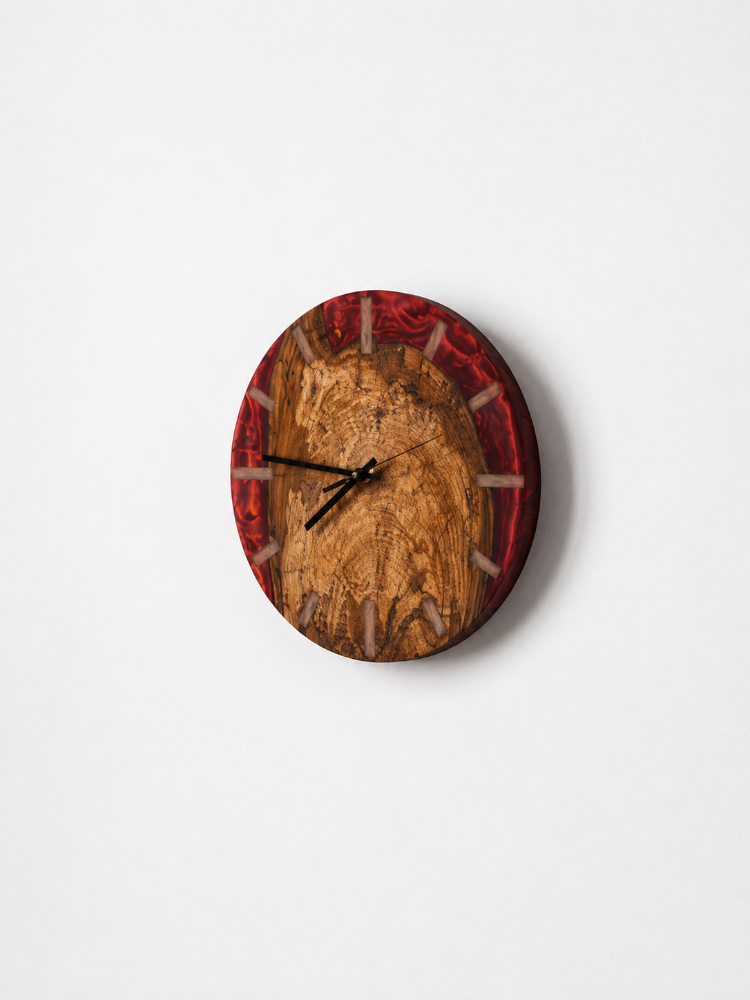 Customizable Resin and Applewood Clock - 12" - Image 2