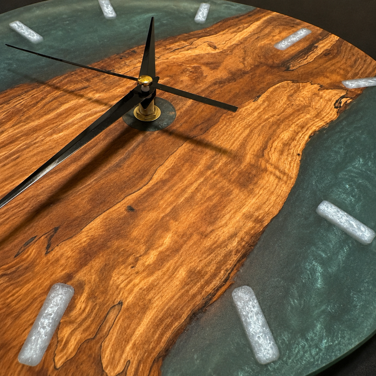 Customizable Resin and Applewood Clock - 12" - Image 5