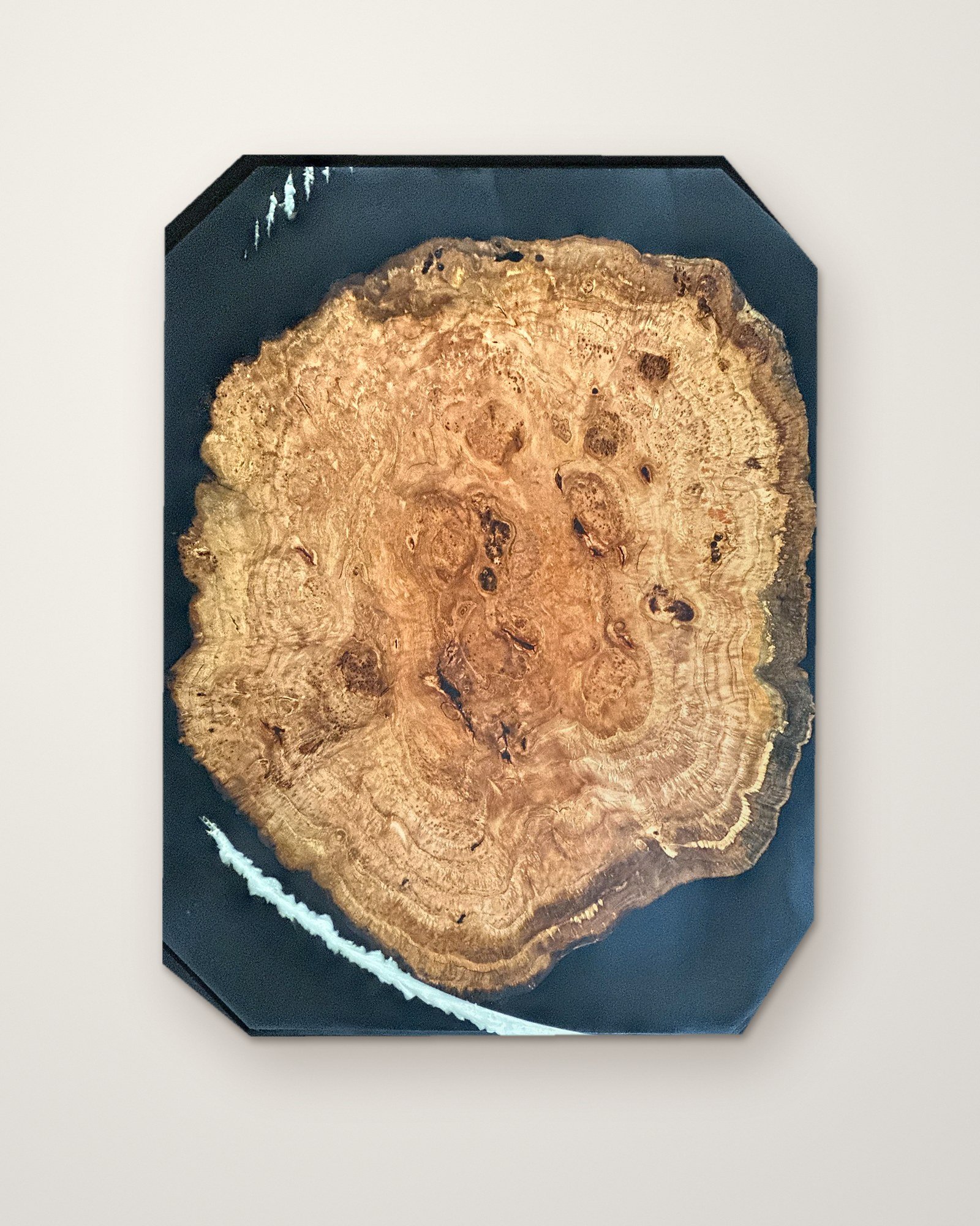 Cherry Burl & Black Resin Board