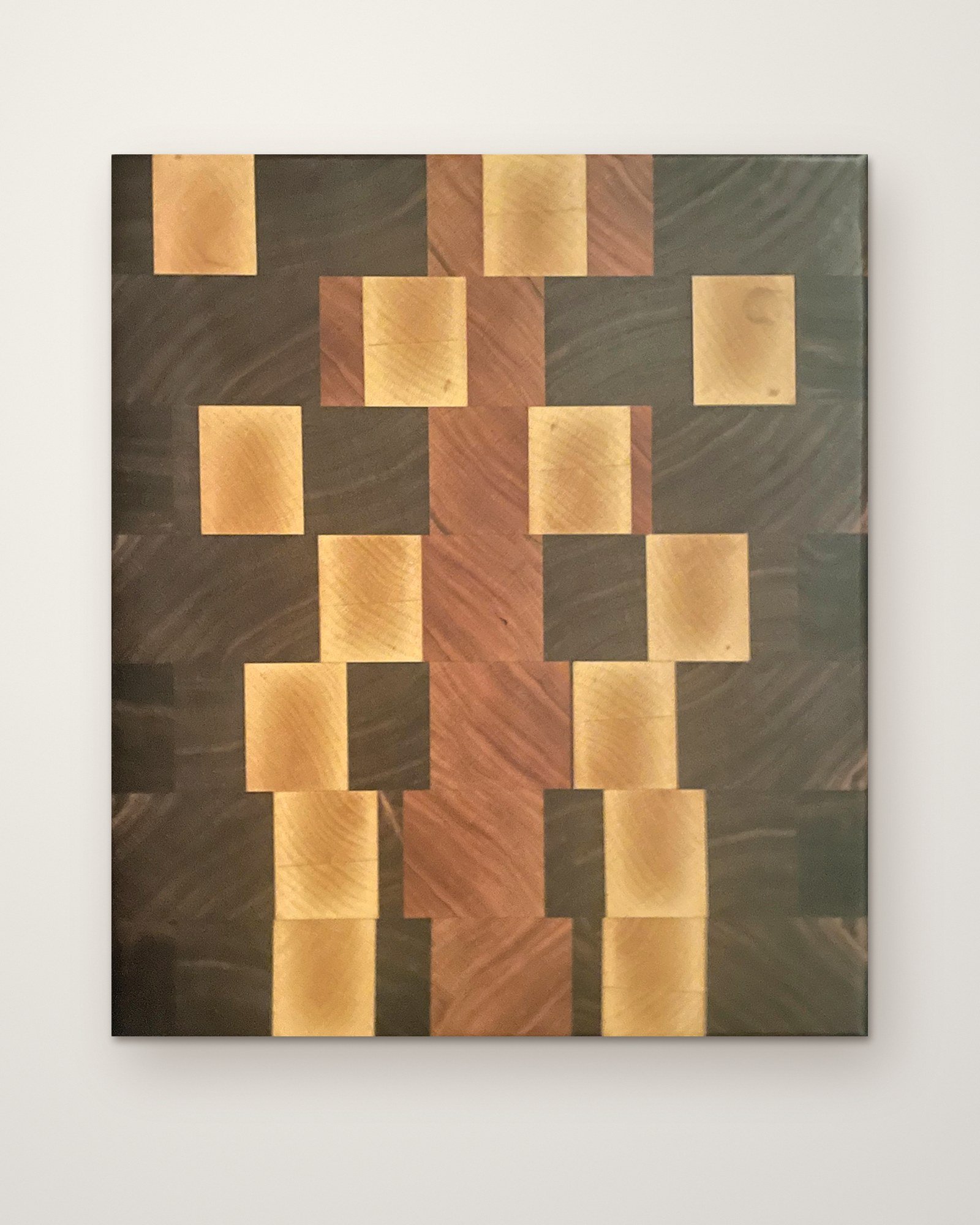 Maple, cherry and walnut end-grain checker cutting board