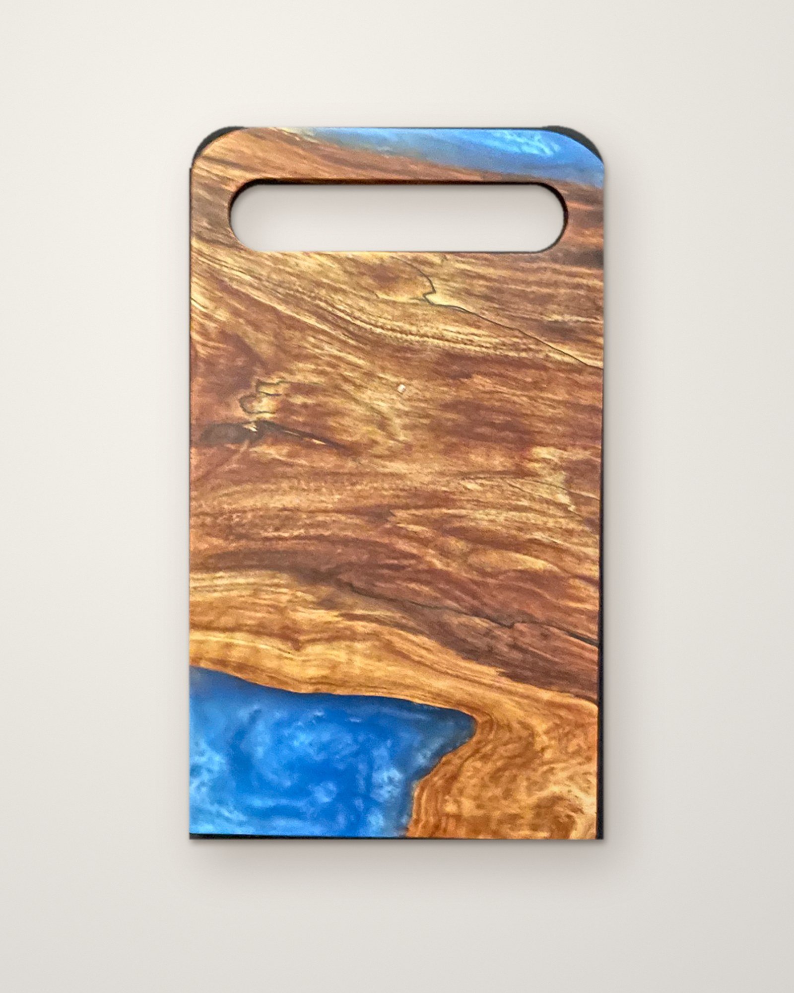 Small Applewood & Blue Resin Board with Handle